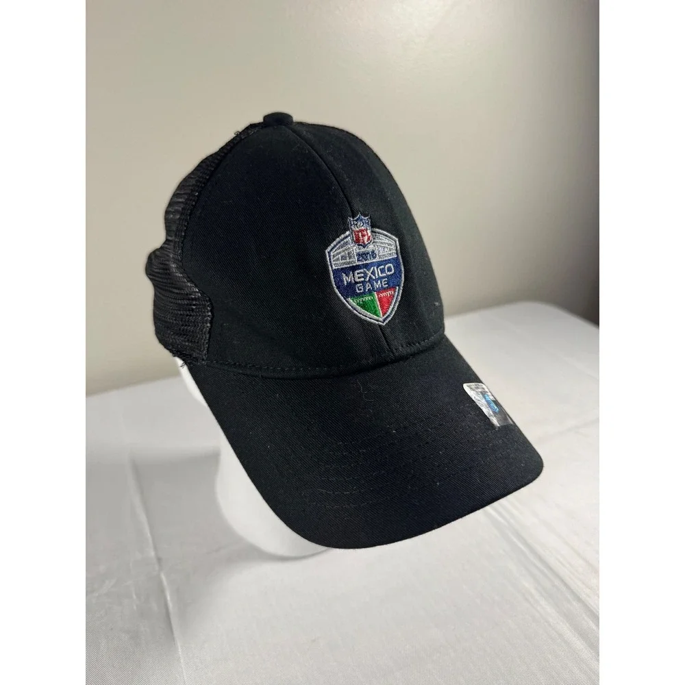 NFL 2016 Mexico Game New Era 39THIRTY Trucker Hat Black Mesh Stretch Fit M/L